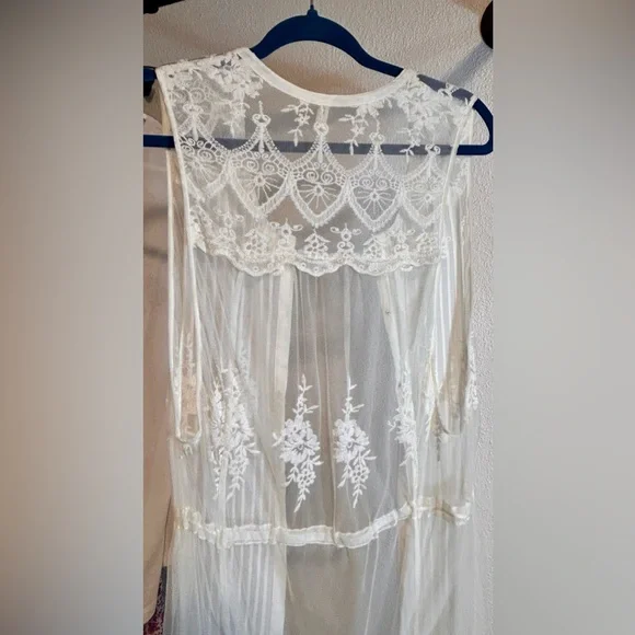 Vintage Spell & the Gypsy Ophelia Lace Duster XS Sheer Maxi - Picture 12 of 16